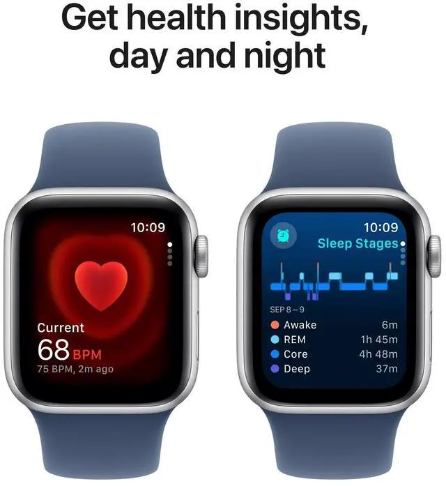 Alt view image 6 of 7 - Apple Watch SE Gen 2 GPS 40mm Silver Aluminum Case Blue Band