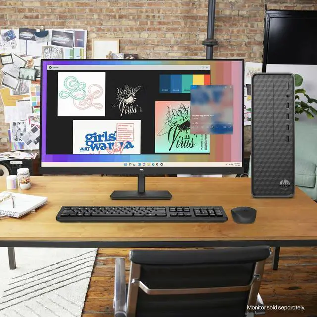 Alt view image 5 of 5 - HP Slim S01-pF2033w Desktop PC Intel Core i3-12100 8GB 512GB Win11H