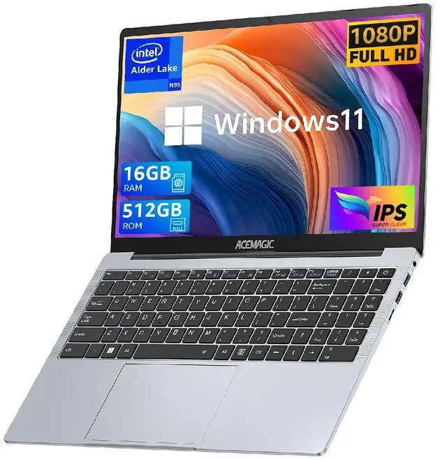 Main image of Acemagic AX15 15.6" FHD Intel N95 1.7GHz 16GB RAM 512GB SSD W11P Silver