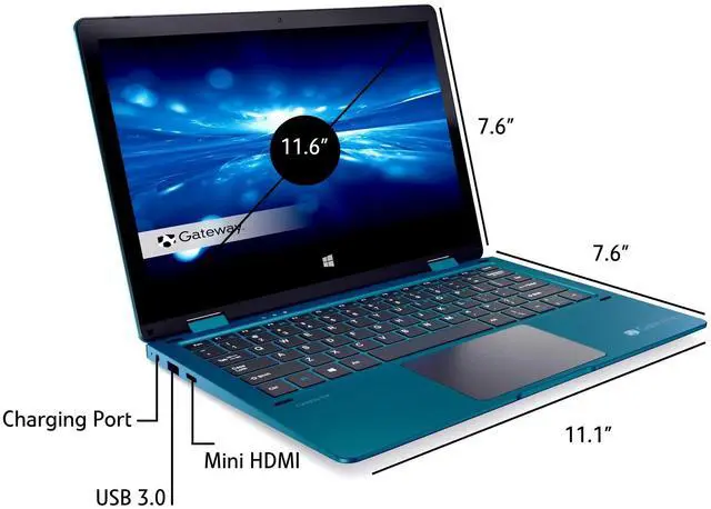 Alt view image 6 of 7 - Gateway GWTC116 11.6" HD 2-in-1 Laptop, N4020, 4GB, 64GB, Windows 11 Home