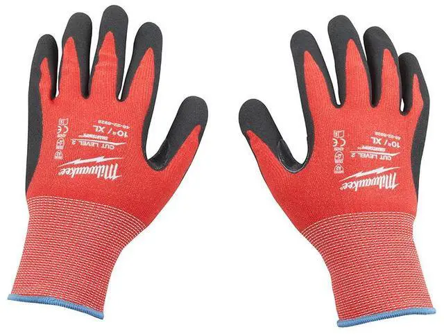 Alt view image 2 of 5 - Milwaukee 12 Pair Cut Level 2 Nitrile Dipped Gloves - Small - 12pk