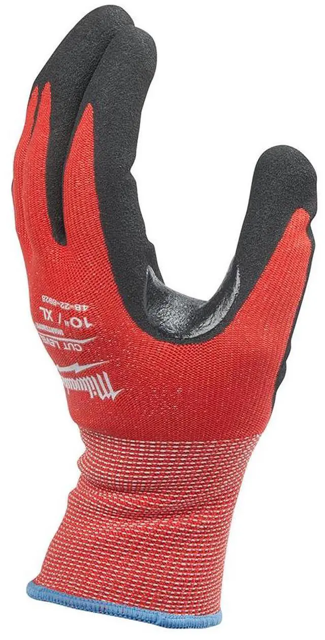 Alt view image 5 of 5 - Milwaukee 12 Pair Cut Level 2 Nitrile Dipped Gloves - Small - 12pk
