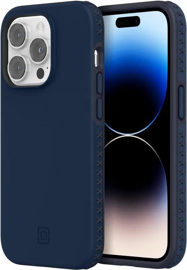 Alt view image 6 of 7 - Incipio Grip Series Case for Apple iPhone 14 Pro - Midnight Navy/Inkwell Blue