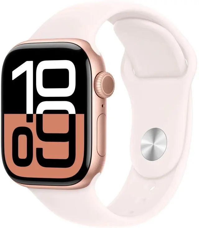 Main image of Apple Watch Series 10 GPS, 46mm - Rose Gold Alum Case Light Blush Band, M/L