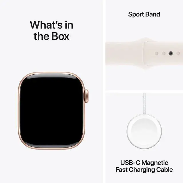 Alt view image 4 of 4 - Apple Watch Series 10 GPS, 46mm - Rose Gold Alum Case Light Blush Band, M/L