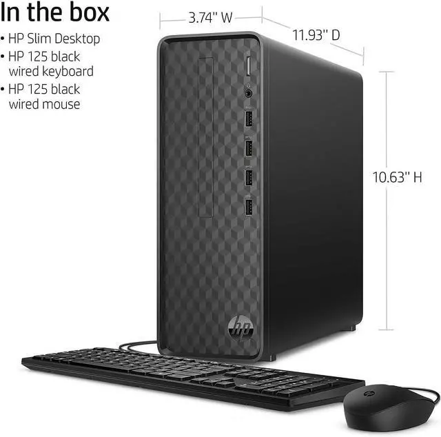 Alt view image 4 of 5 - HP Slim S01-pF2016 Desktop PC Intel Core i3-12100 8GB 256GB W11H