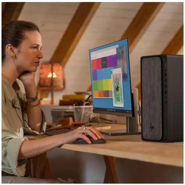 Alt view image 4 of 5 - HP OmniDesk Desktop PC, AMD Ryzen 7 8700G, 16GB, 1TB, W11, Gray, M02-0085m