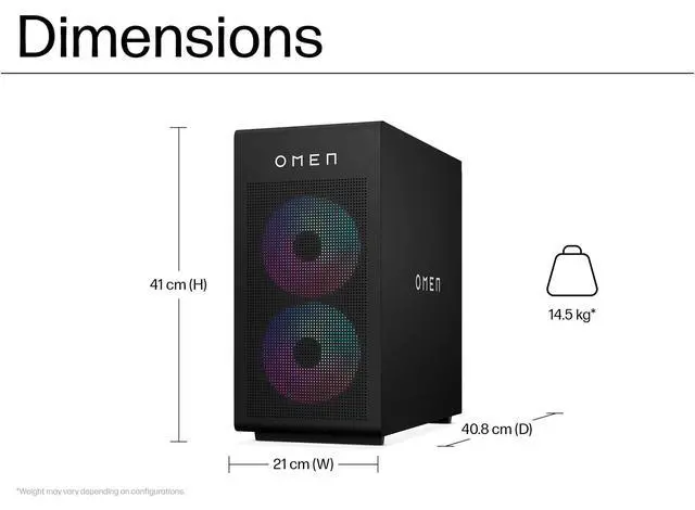 Alt view image 2 of 6 - HP OMEN 35L GT16 Gaming PC Intel Core i5-14400F 16GB RAM 1TB SSD Win11H