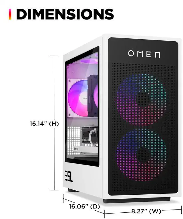 Alt view image 5 of 5 - HP OMEN 35L GT16 Gaming Desktop PC AMD Ryzen 7 8700G 16GB 1TB Win11H