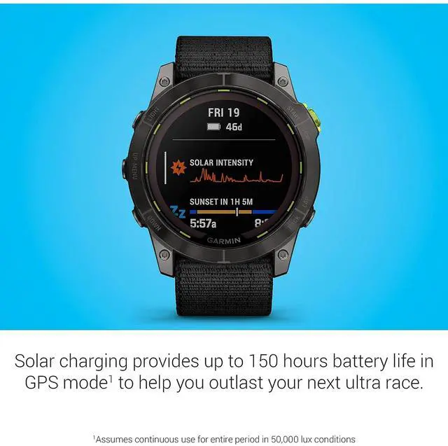 Alt view image 3 of 6 - Garmin Enduro 2 1.4" Smartwatch with GPS, Black - 010-02754-01