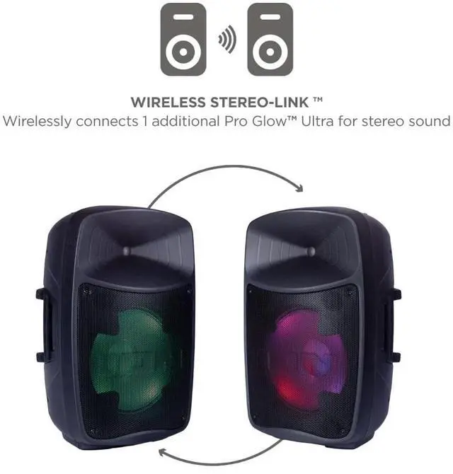 Alt view image 7 of 7 - ION Pro Glow Ultra High-power Speaker System With Premium Wide Sound and Lights