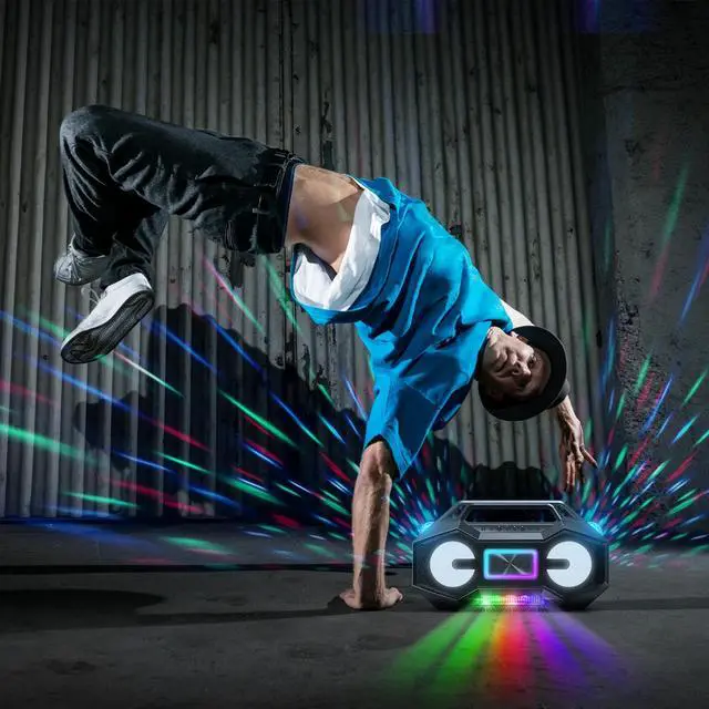 Alt view image 3 of 7 - ION Party Rocker Go High-Power Portable Boombox with Party Starter Lights