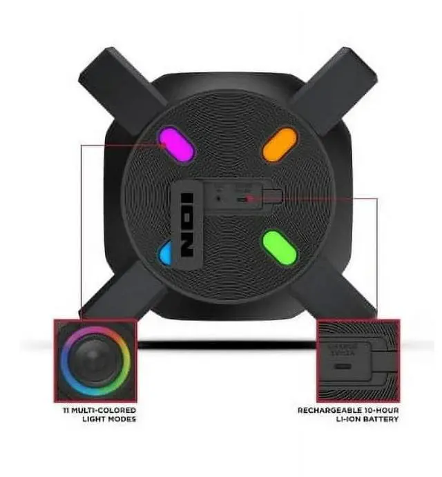 Alt view image 7 of 7 - ION Wave Rider X Floating Bluetooth Speaker, Black