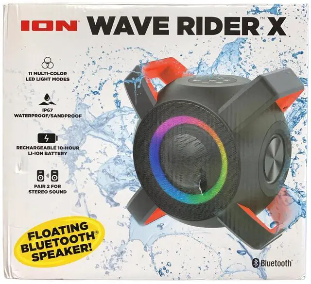 Main image of ION Wave Rider X Floating Bluetooth Speaker, Black