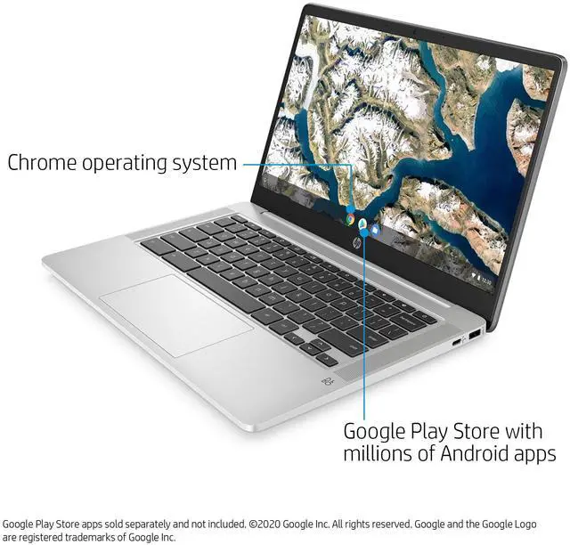 Alt view image 4 of 8 - HP Chromebook 14" Intel Pentium N5000 4GB 64GB Chrome