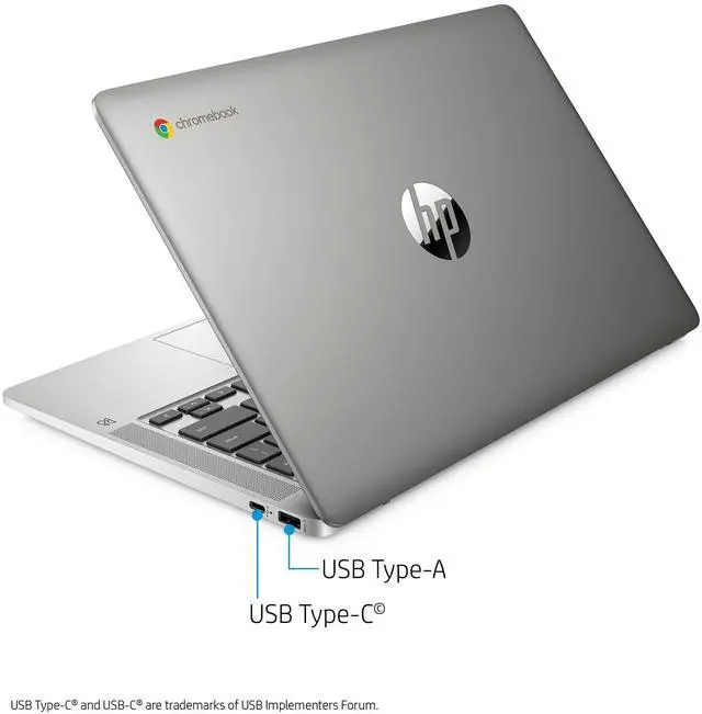 Alt view image 8 of 8 - HP Chromebook 14" Intel Pentium N5000 4GB 64GB Chrome