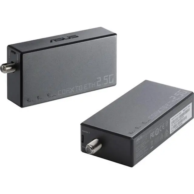 Alt view image 4 of 9 - ASUS 2.5Gbps Ethernet over Coax Adapter Starter Kit (MA-25 2 pack), MoCA 2.5, High speed internet, Mesh backhaul, TV streaming, MPS security