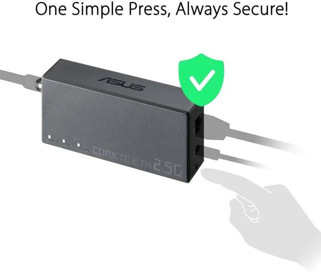 Alt view image 5 of 9 - ASUS 2.5Gbps Ethernet over Coax Adapter Starter Kit (MA-25 2 pack), MoCA 2.5, High speed internet, Mesh backhaul, TV streaming, MPS security