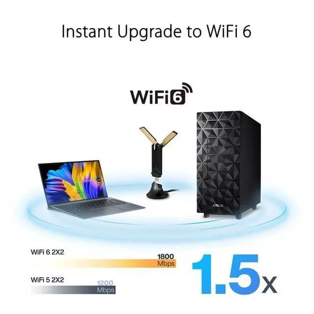 Alt view image 4 of 7 - ASUS WiFi 6 AX1800 USB WiFi Adapter (USB-AX56)