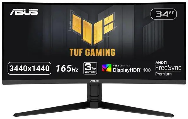 Alt view image 8 of 12 - ASUS TUF Gaming VG34VQL1B 34" Curved HDR Monitor, WQHD (3440 x 1440), 165Hz, 1ms, Extreme Low Motion Blur, FreeSync Premium, Eye Care, 2 x DisplayPort 2 x HDMI USB, Height Adjustable, DisplayHDR 400