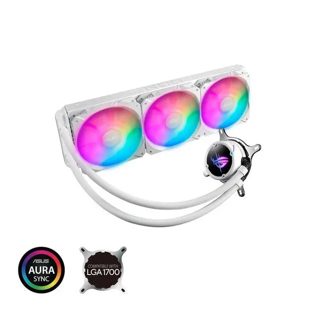 Alt view image 2 of 5 - ASUS ROG Strix LC II 360 ARGB White Edition all-in-one liquid CPU cooler