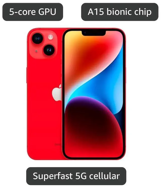 Alt view image 3 of 5 - Apple iPhone 14, 256GB, Red for Verizon - MPWF3LL/A