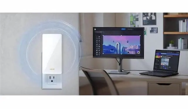 Alt view image 12 of 14 - ASUS RP-BE58 BE3600 Dual Band WiFi 7 (802.11be) Range Extender, AiMesh Extender for Seamless mesh WiFi; Works with Any WiFi Router