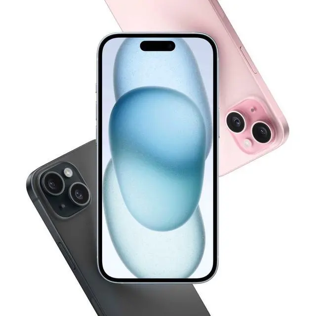 Alt view image 3 of 5 - Apple iPhone 15 Plus, 256GB, Black - Locked to Verizon - MTXX3LL/A