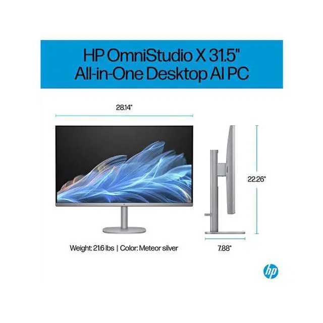 Alt view image 5 of 5 - HP OmniStudio X 31.5" All-in-One Desktop, Ultra 7 256V, 16GB RAM, 2TB, W11H