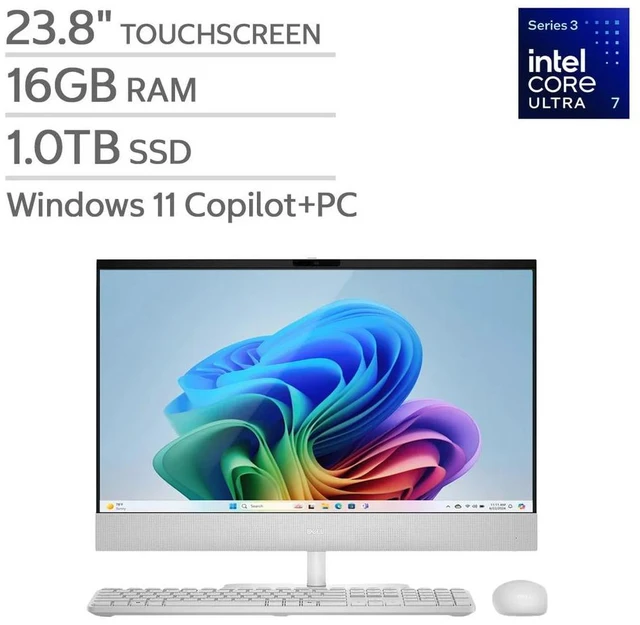 Alt view image 5 of 5 - Dell 24 All-in-One PC | 23.8" FHD Touch | Intel Ultra 7 | 16GB | 1TB | W11