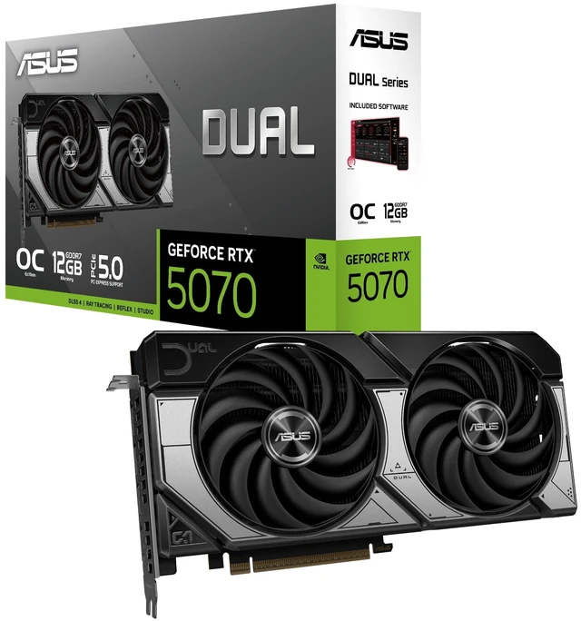 Main image of ASUS Dual GeForce RTX 5070 | 12GB GDDR7 | OC Edition | DUAL-RTX5070-O12G