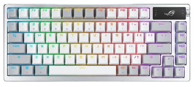Main image of ASUS ROG Azoth 75% Wireless DIY Custom Gaming Keyboard, ROG NX Snow, White