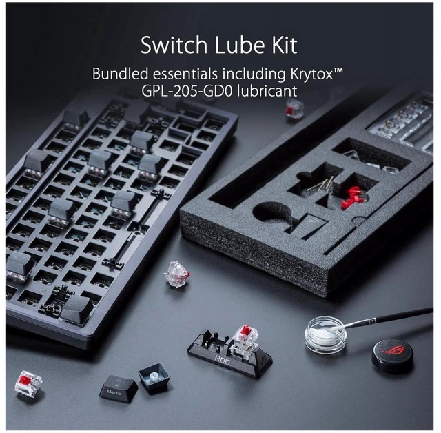 Alt view image 5 of 5 - ASUS ROG Azoth 75% Wireless DIY Custom Gaming Keyboard, ROG NX Snow, Black