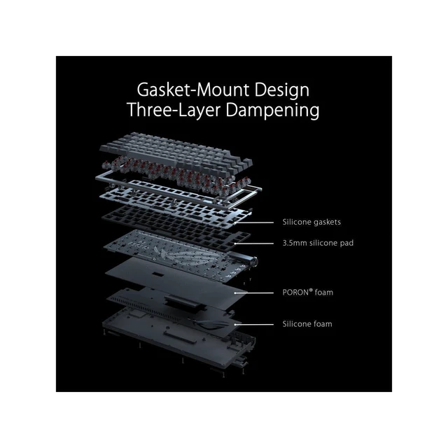Alt view image 4 of 7 - ASUS ROG Azoth 75% Wireless DIY Custom Gaming Keyboard, ROG NX Storm, Black