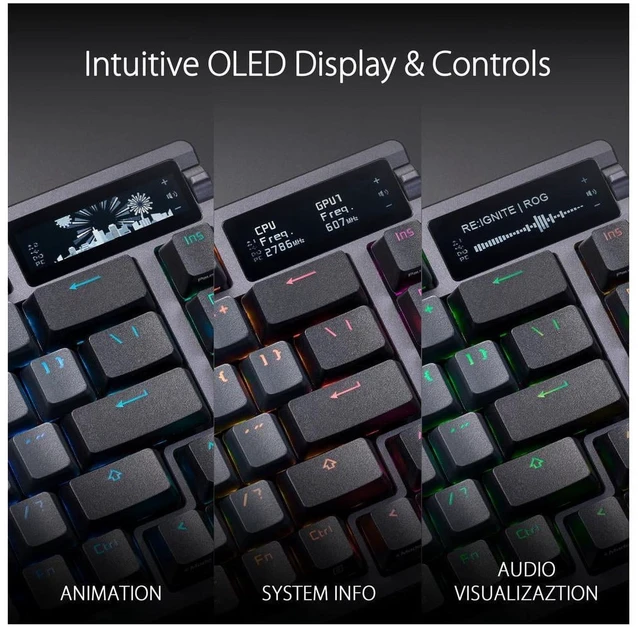 Alt view image 2 of 5 - ASUS ROG Azoth 75% Wireless DIY Custom Gaming Keyboard, ROG NX Snow, Black