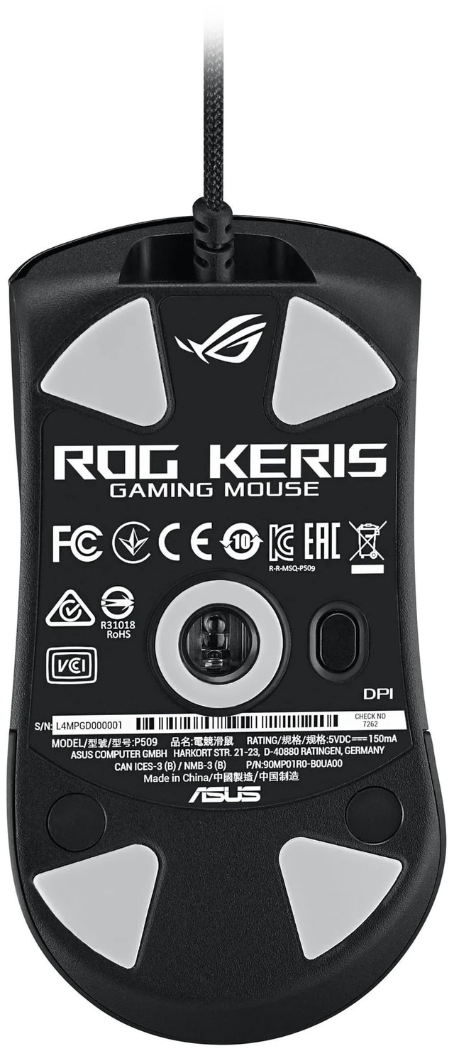 Alt view image 5 of 5 - ASUS ROG Keris P509 Light FPS Gaming Mouse - Swappable Switches, 16K DPI