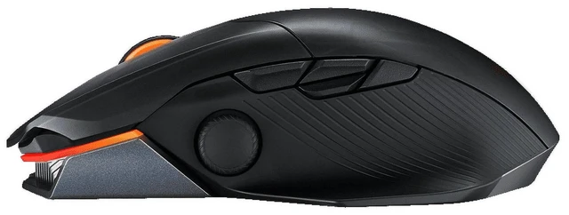 Alt view image 3 of 5 - ASUS ROG Chakram X Gaming Mouse - Tri-mode Connectivity (2.4GHz RF, Bluetooth, Wired), 36000 DPI Sensor, 8000 Hz Polling, Detachable Joystick, Paracord USB-C Cable, Aura Sync RGB, Qi Charging, Black
