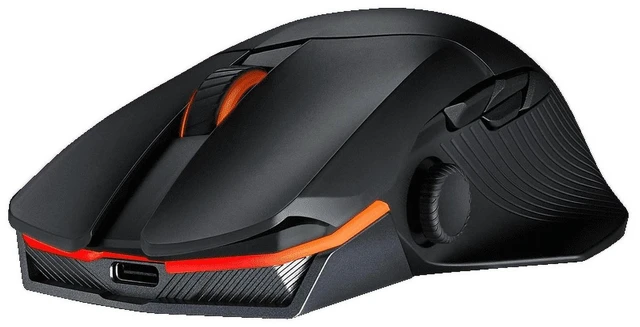 Alt view image 4 of 5 - ASUS ROG Chakram X Gaming Mouse - Tri-mode Connectivity (2.4GHz RF, Bluetooth, Wired), 36000 DPI Sensor, 8000 Hz Polling, Detachable Joystick, Paracord USB-C Cable, Aura Sync RGB, Qi Charging, Black