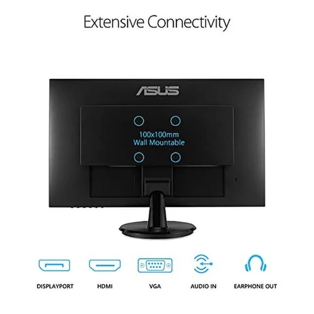 Alt view image 4 of 5 - ASUS VA27DQ 27" FHD Eye Care IPS Monitor | 75Hz 5ms HDMI DP VGA Speakers