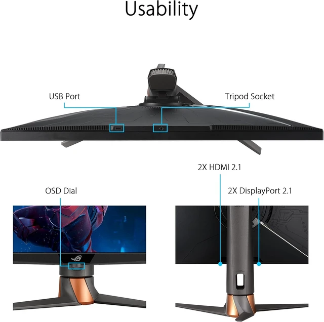 Alt view image 4 of 5 - ASUS ROG Swift 32" 4K Mini LED Gaming Monitor PG32UQXR FreeSync Premium Pro