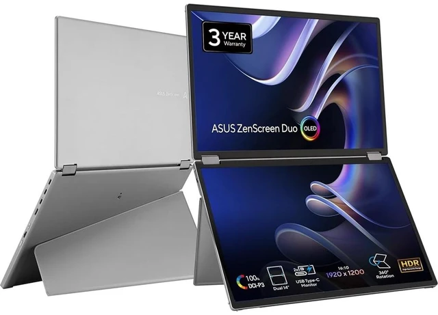 Main image of ASUS ZenScreen Duo MQ149CD 14" Dual OLED Foldable Portable Monitor