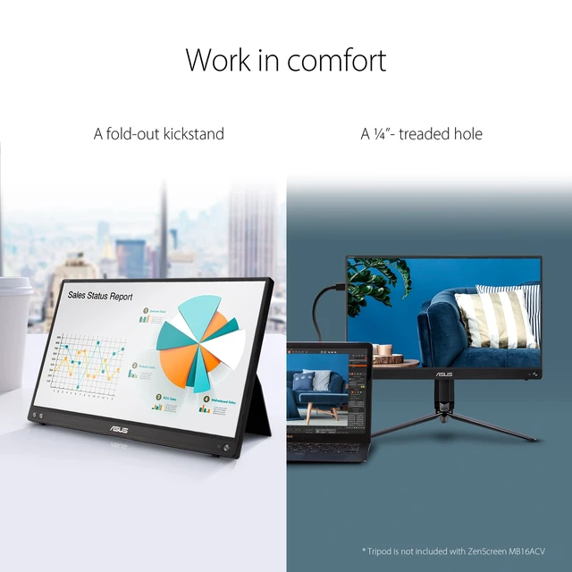 Alt view image 5 of 5 - ASUS ZenScreen MB16ACV 15.6" Portable Monitor | 1080p IPS, USB-C