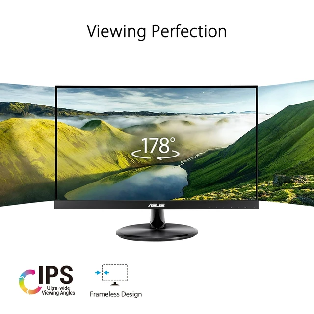 Alt view image 3 of 7 - Asus VP229Q 90LM06B7-B023B0 22 Inches FHD Monitor - Black - IPS - Widescreen - FreeSync - Eye Care - 1920 x 1080 - 100:1 - 5 Milliseconds - 75 Hertz - 250 Nits - LCD