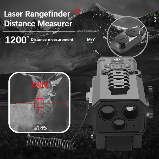 Alt view image 2 of 6 - Tiny Night Vision Camera Scope Sights WIFI APP 4-16X Zoom 1920*1080p IR Video with 1200m Laser Rangefinder 6 Reticles Crosshair