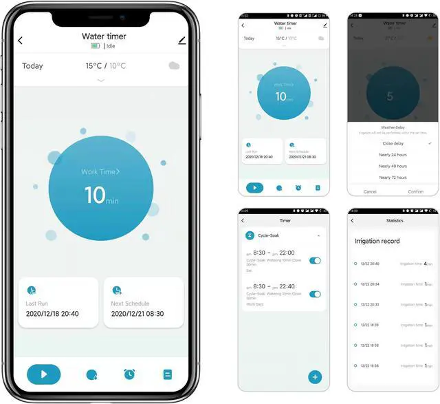 Alt view image 6 of 7 - SOP10 Bluetooth Water Timer Sprinkler Timer with Rain Delay for Garden Lawn APP