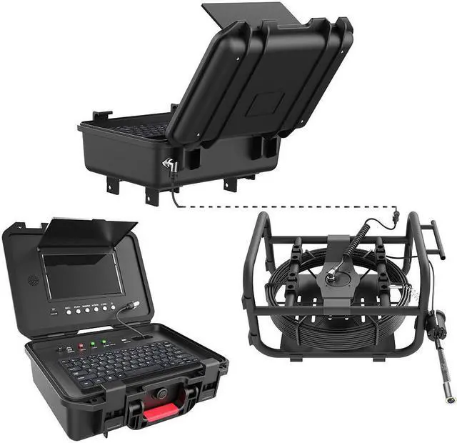 Alt view image 6 of 7 - IPS HD DVR Sewer Pipe Inspection Camera 9 Inch Pipe Industrial Camera Self-Leveling 512HZ Locator Pipe Inspection Camera Endoscope 20M Pipe Inspection Camera  7MM fiberglass wire