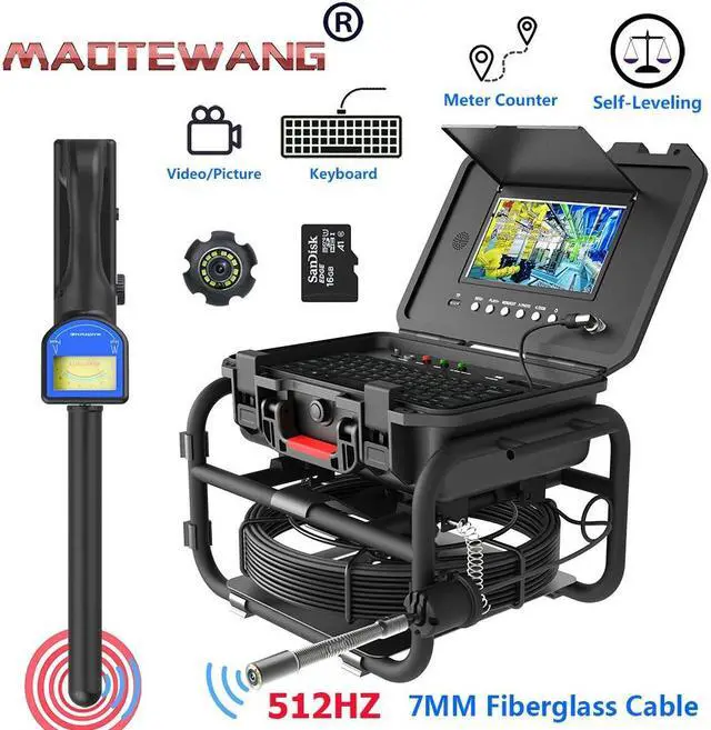 Main image of IPS HD DVR Sewer Pipe Inspection Camera 9 Inch Pipe Industrial Camera Self-Leveling 512HZ Locator Pipe Inspection Camera Endoscope 30M Pipe Inspection Camera  7MM fiberglass wire