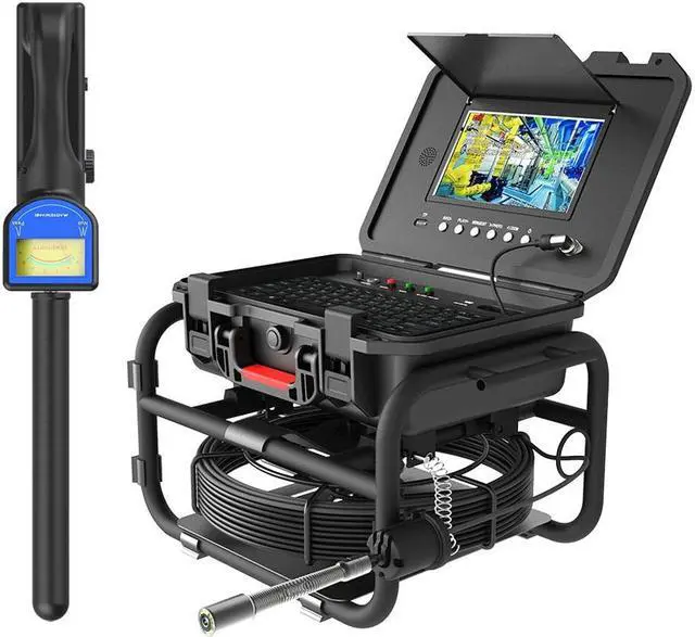 Alt view image 3 of 7 - IPS HD DVR Sewer Pipe Inspection Camera 9 Inch Pipe Industrial Camera Self-Leveling 512HZ Locator Pipe Inspection Camera Endoscope 40M Pipe Inspection Camera  7MM fiberglass wire