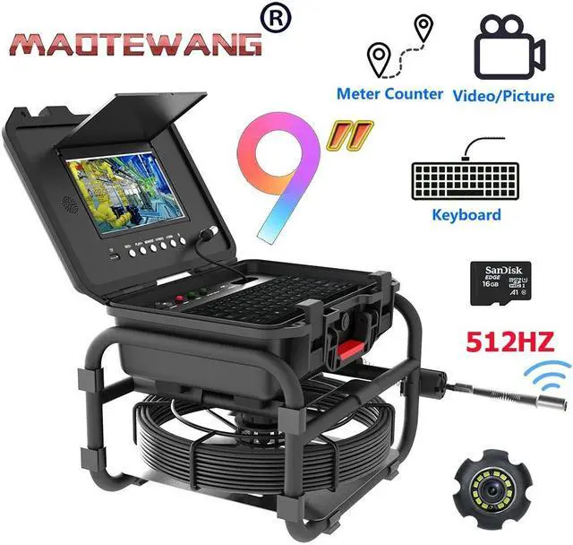 Main image of IPS HD DVR Sewer Pipe Inspection Camera 9 Inch Pipe Industrial Camera Self-Leveling 512HZ Locator Pipe Inspection Camera Endoscope 30M Pipe Inspection Camera 5MM fiberglass wire