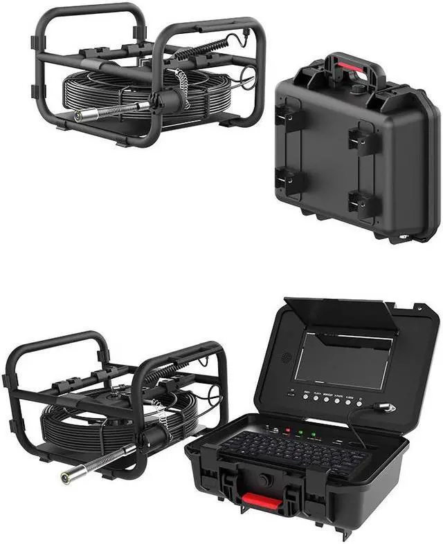 Alt view image 4 of 7 - IPS HD DVR Sewer Pipe Inspection Camera 9 Inch Pipe Industrial Camera Self-Leveling 512HZ Locator Pipe Inspection Camera Endoscope 60M Pipe Inspection Camera 5MM fiberglass wire